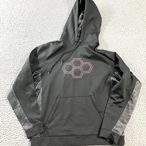 RUDIS Other - Rudis Hoodie Mens Small Black Wrestling Hex Logo Graphic Pullover Fleece